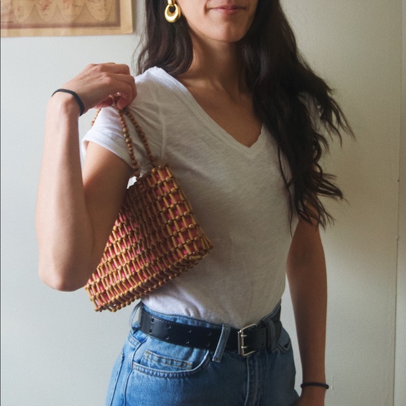 Sold! Small vintage wooden handbag - Picture 4 of 5